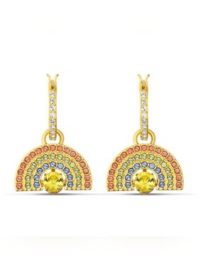 Swarovski Crystal Sparkling Dance Rainbow Earrings, Gold-Tone Plated